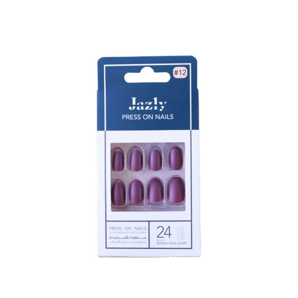Round Oval Press On Nails Elegant Shape No12 Easy Application JAZIY