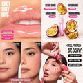 Huda Beauty Cheek and Lip Duo Set Liquid Blush Lip Oil Raspberry