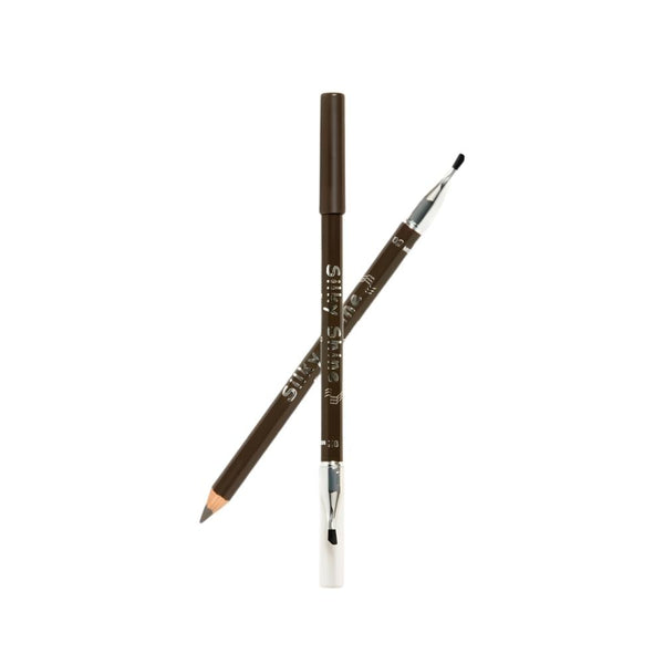 Silky Shine Natural Eyebrow Pencil Medium Brown, Smudge-Proof with Brush