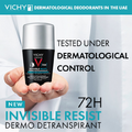 Vichy Invisible Roll-On Deodorant 72-Hour Protection for Men, 50ml