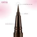 Katia Pro Ultra Matte Liquid Eyeliner, Soft Brown, Long-Lasting