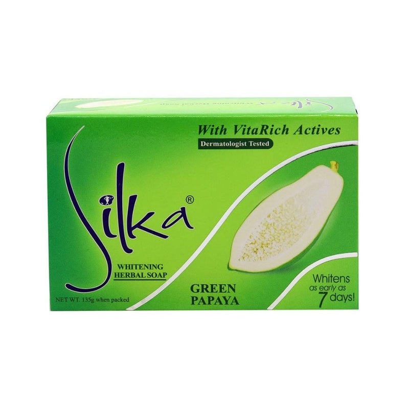 Silka Green Papaya Soap Exfoliating Skin Tone Evening 135g