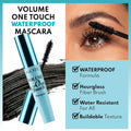 Note One Touch Volume Mascara Waterproof Black - Hourglass Brush for Defined Lashes