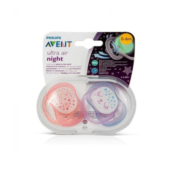Philips Avent Baby Pacifier, Glow-in-the-Dark, 0-6 Months, 2-Pack