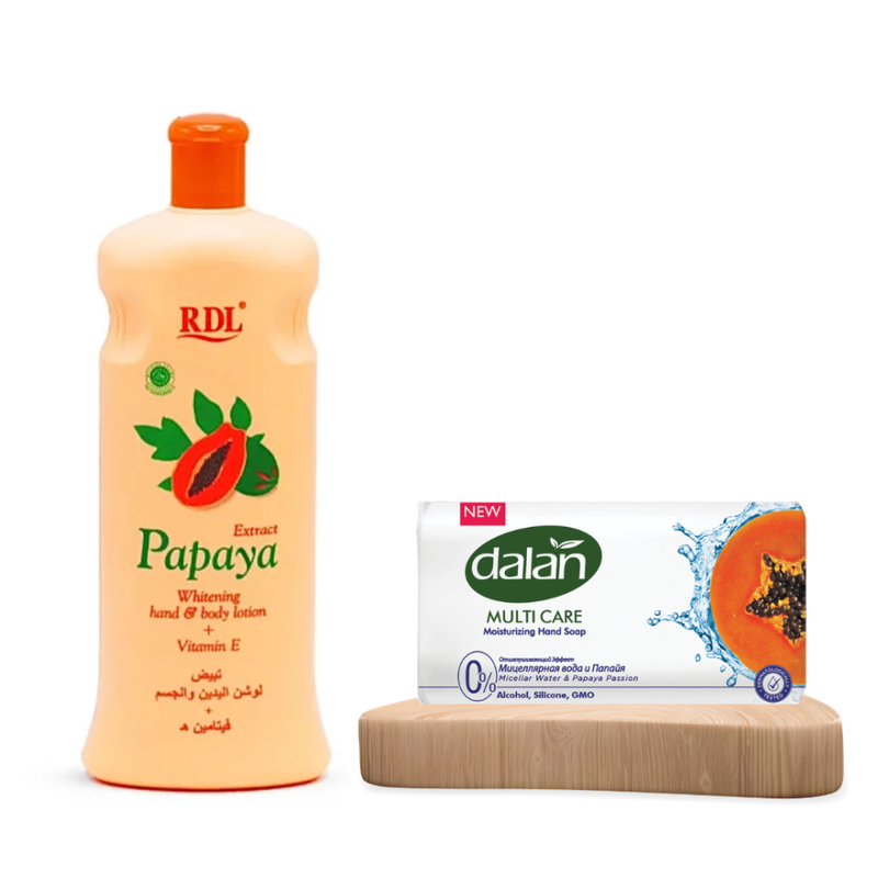 Dalan Papaya Brightening Set Soap 150g & RDL Lotion 600ml