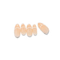 Almond Fake Nails Self-Adhesive Elegant Beige White Outline Luca 24pcs