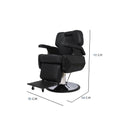 Salon System Audi Super Special Black Men's Barber Chair Leather Handle