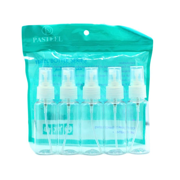 Pastel 5 Piece Travel Bottle Set, Leak-Proof, BPA-Free, Refillable