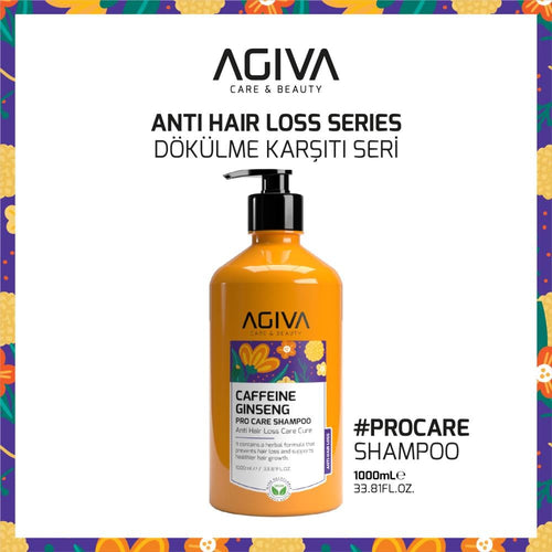 AGIVA Pro-Care Caffeine & Ginseng Strengthening Shampoo for Hair Loss - 1000ml