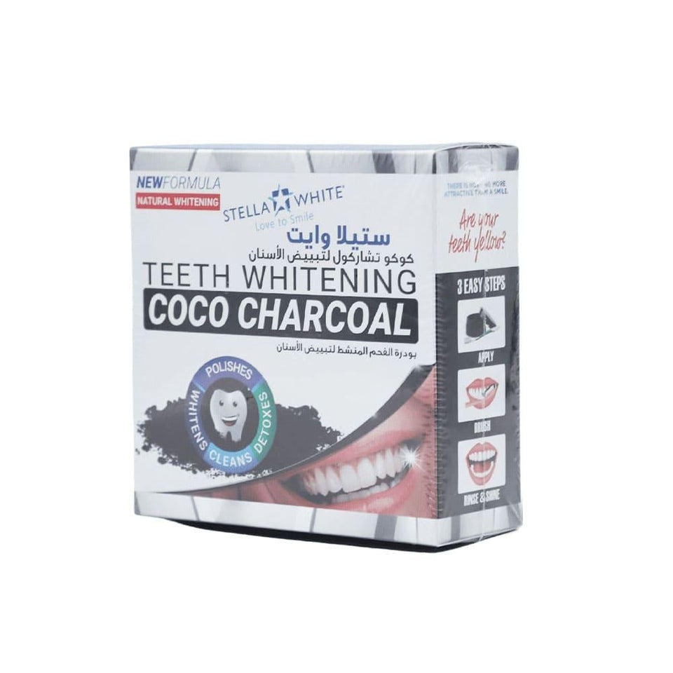 Stella White Tooth Powder Charcoal Teeth Whitening Removes Stains 40g