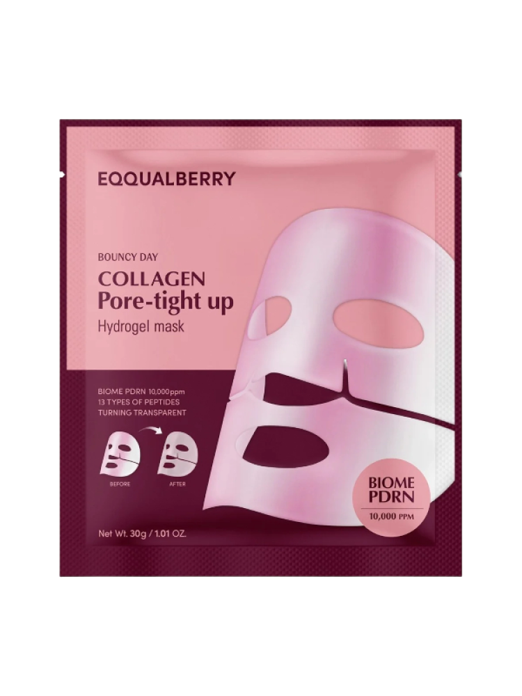 Best Hydrogel Face Mask Pore Tightening Collagen Peptides EQQUAL BERRY 30g