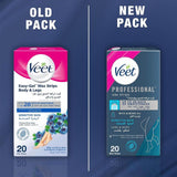 Veet Hair Removal Wax Strips for Sensitive Skin Easy-Gel Formula 20 strips