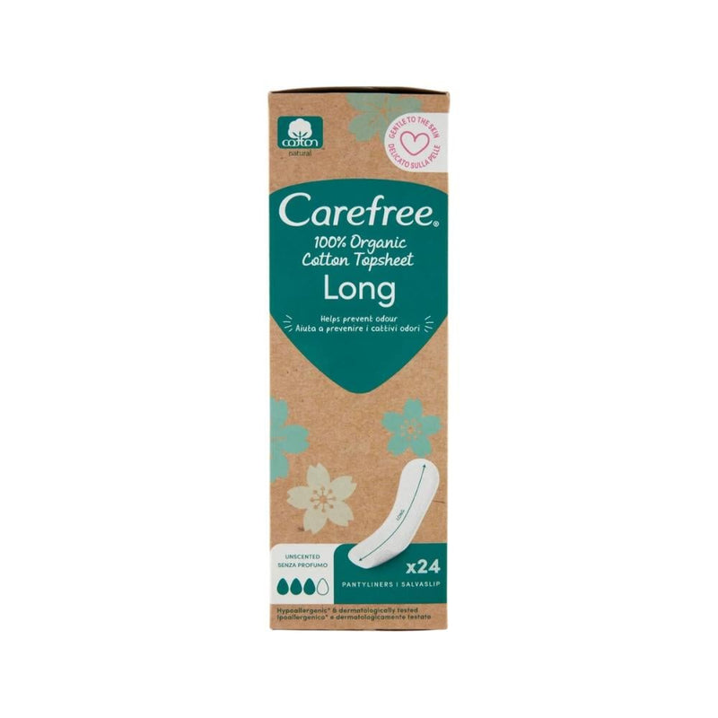 Carefree Sanitary Pads, Long, Organic Cotton, Fragrance-Free, 24 Count