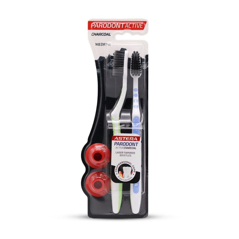 Best Toothbrush for Plaque Removal 2022 Charcoal Medium Parodonto 2 Pack