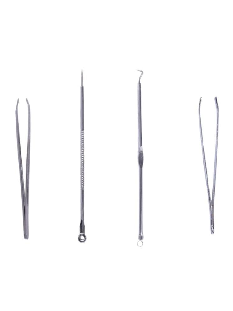 Salon System 4-Piece Facial Cleansing & Tweezers Set