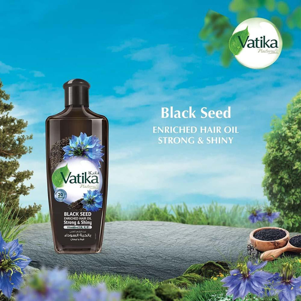 Vatika Black Seed Enriched Hair Oil for Healthy, Shiny Hair 300ml