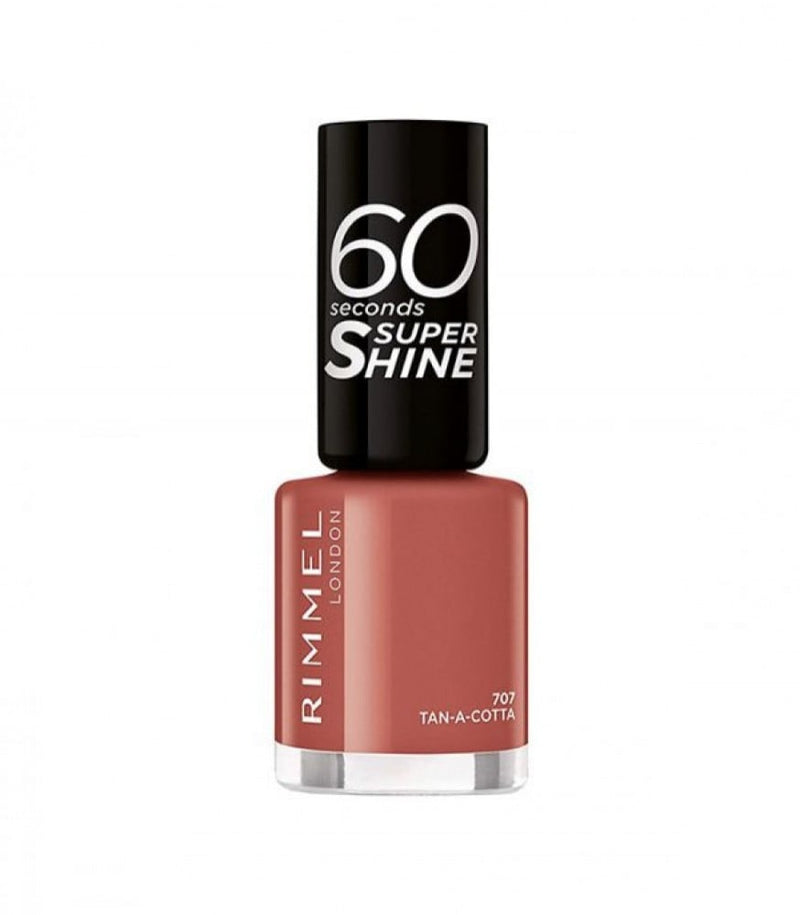 Rimmel London 60 Seconds Super Shine Nail Polish, Tan 707, 8ml