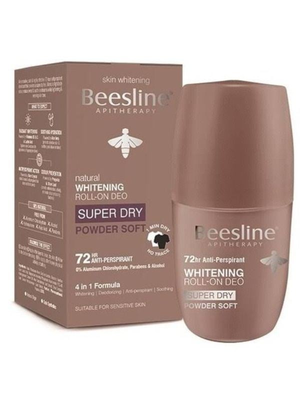 Beesline Complete Dry Roll-On Deodorant - Powder Smooth, Fragrance-Free, 50ml