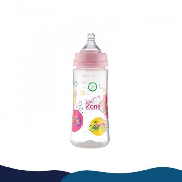 Baby Zone Wide Nipple Feeding Bottle, Anti-Colic, 330ml, 3 Months+