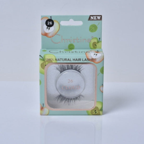 Christine Natural Hair Strip Eyelashes No. 26, Reusable