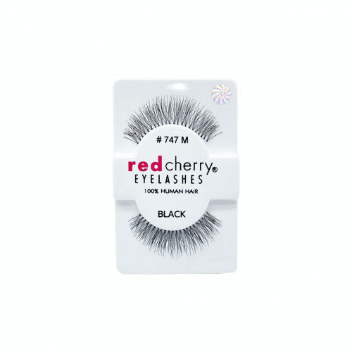 Red Cherry False Eyelashes 747M, 100% Natural Hair, Black