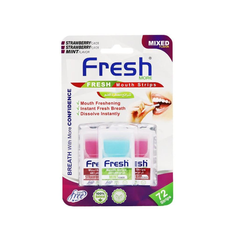 Mouth Freshener Mint Strawberry Strips Fresh More 72 Strips