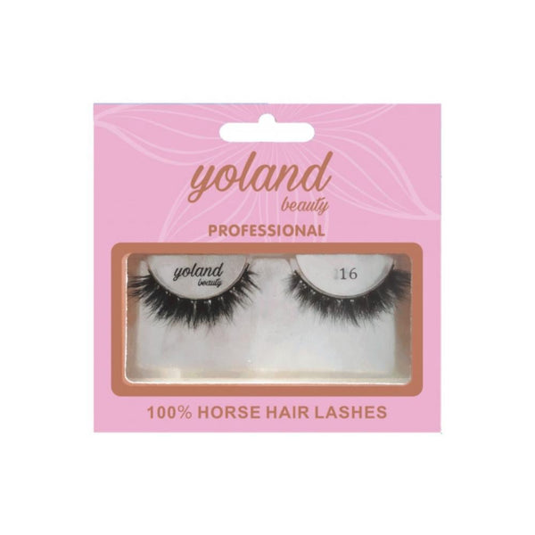 Yolande Beauty Natural Eyelashes No. 16, Reusable Human Hair Lashes