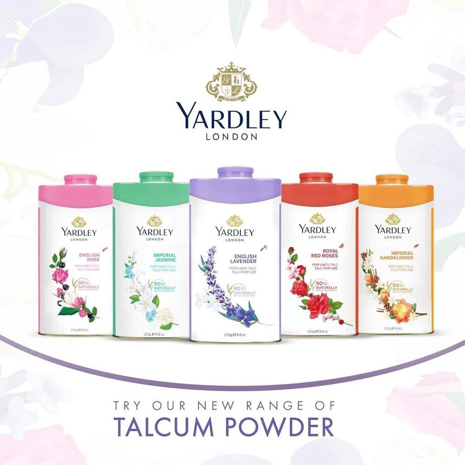 Yardley London Talc Powder English Rose Scented Soft & Moisturizing 250g
