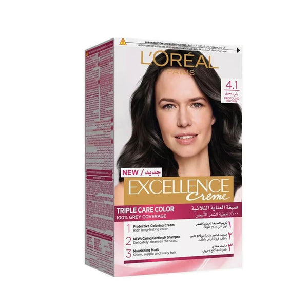 Brown Hair Dye Excellence Creme Triple Care Deep Brown 4.1 L'Oreal Paris