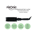 Pisonic PF130-2 19mm Triple Hair Curling Iron with Adjustable Temperature