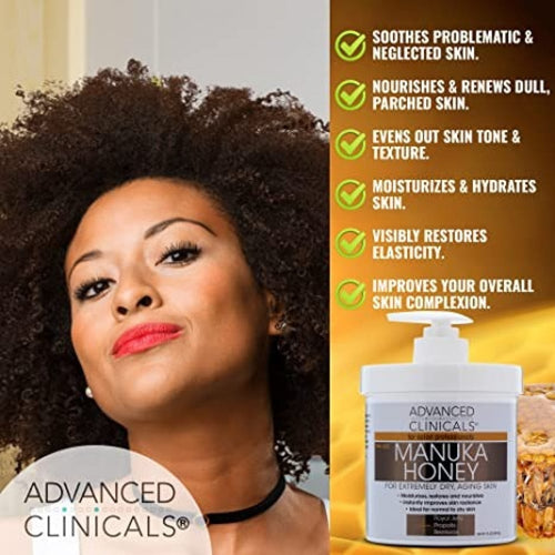 Advanced Clinicals Manuka Honey Cream with Royal Jelly Extract, 454g