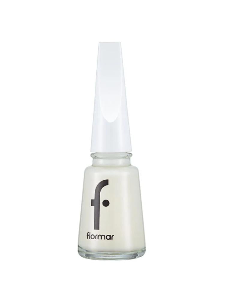 White Nail Polish Bright Shine Quick Dry Flormar 11ml
