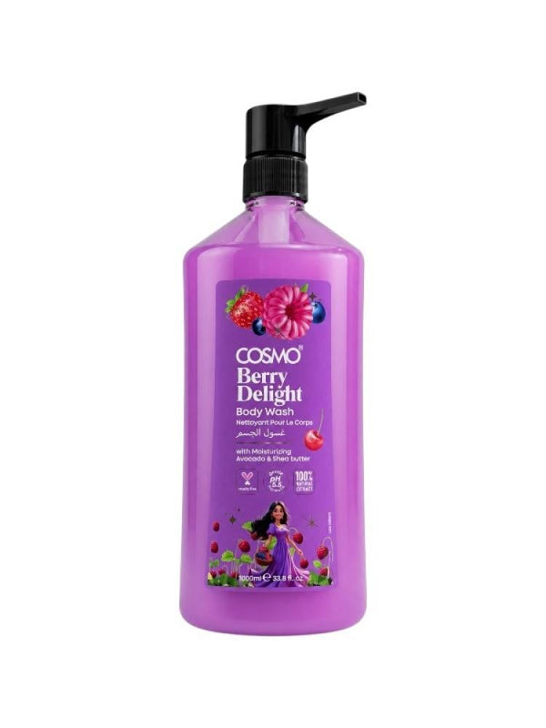 Berry Scented Body Wash Moisturizing Shea Butter Avocado Cosmo 1000ml