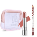 Lip Liner and Lipstick Combo Soft Earthy Set Pastel Flormar Free Mini Bag