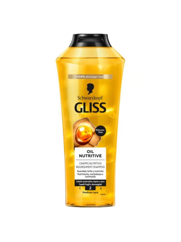 Schwarzkopf Gliss Oil Nutritive Shampoo for Stressed Damaged Hair - 400ml