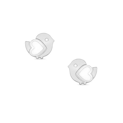Navarro Children's Medical Earrings, Silver Color, Hypoallergenic