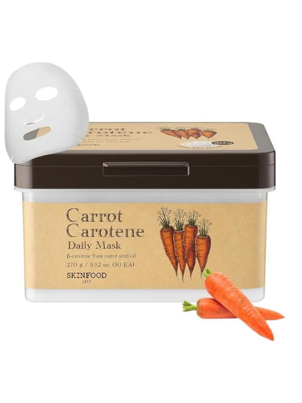 Skin Food Carrot & Carotene Face Mask for Moisturizing & Soothing - 30 Pieces
