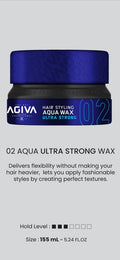 Extra Strong Hold Hair Wax Water-Based Agiva 155ml