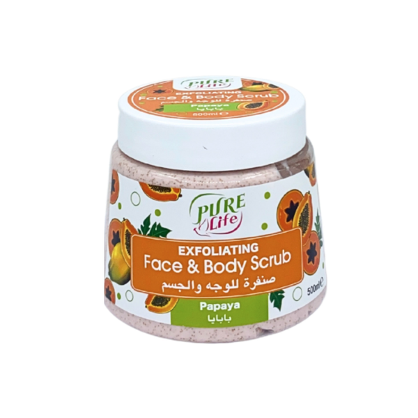 Pure Life Papaya Face and Body Scrub 500ml for Exfoliation