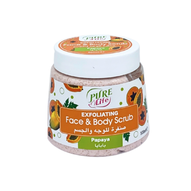 Pure Life Papaya Face and Body Scrub 500ml for Exfoliation