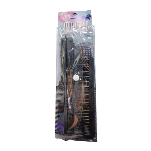 Gillies Assorted Black Hair Comb Set, Styling and Detangling Combs, 10 Pieces