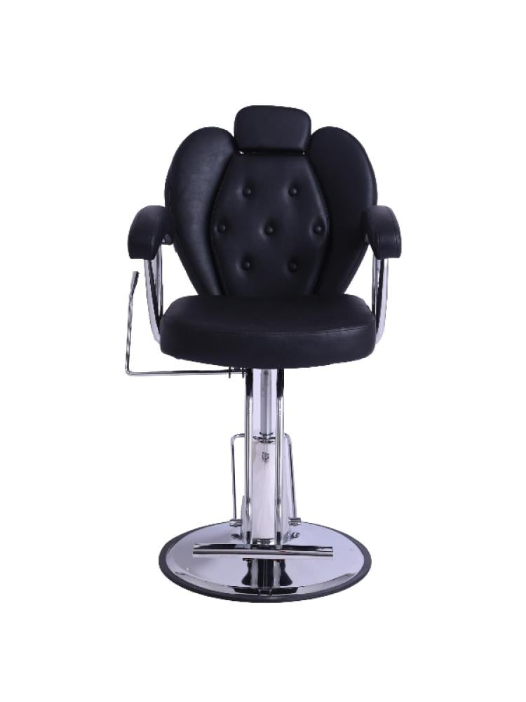 Salon System A8221B Black Women's Haircut Chair with Hydraulic Lift