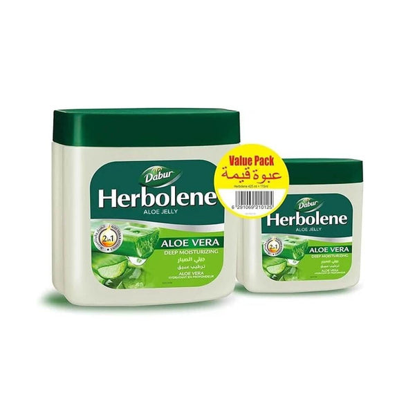 Petroleum Jelly on Face Aloe Vera Dabur Herbolene 425ml + 115ml