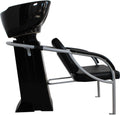 Salon System Model 2024 Black Leather Hair Washing Chair with Basin