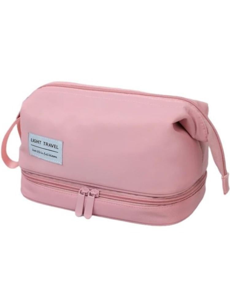 Salon System Travel Cosmetic Bag - Water-Resistant Nylon - Dual-Zipper Design