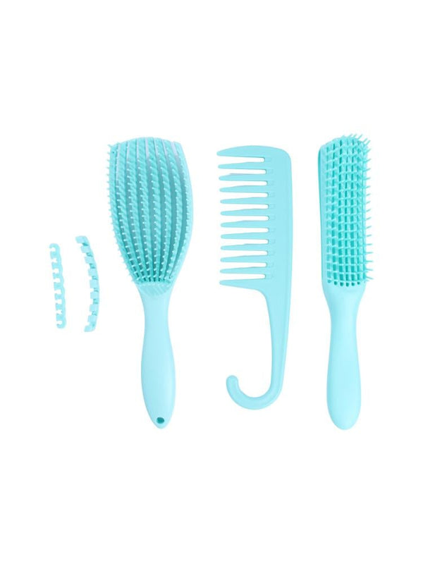 Hair System Green Hairbrush Set - Detangling Styling Defining - 3 Pieces