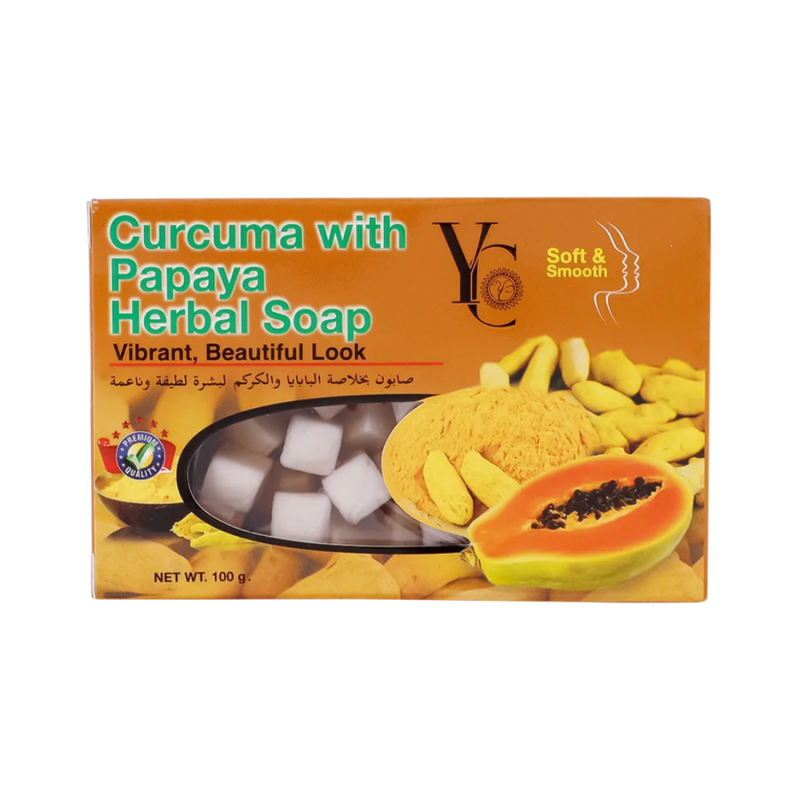 YC Papaya Soap with Turmeric Extract Skin Cleansing Bar 100g