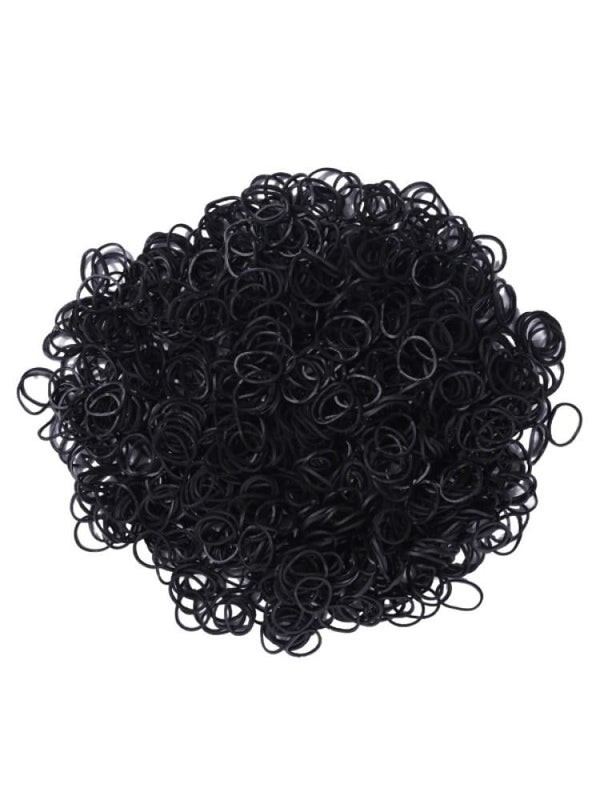Salon System Black Plastic Hair Elastics