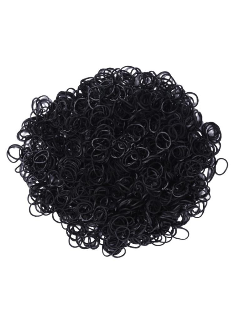 Hair Elastics for Thin Hair Black Plastic Salon System 50 Pack