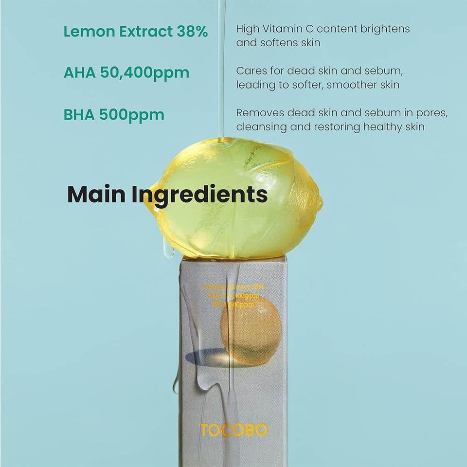 Tocobo AHA BHA Lemon Light Acid Toner for Exfoliation & Glow 150ml